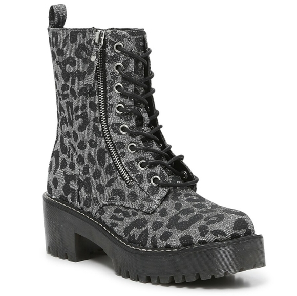 Mix No. 6 Shoes - 👣MIX No. 6 Rocklyn Shimmer Leopard Combat Boots